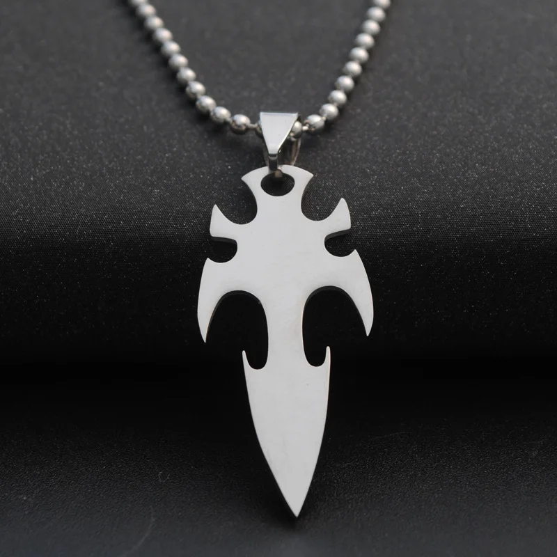 30 New stainless steel arrow dart charm pendant necklace weapon sea god trident lucky super hero sword dart titanium steel nec