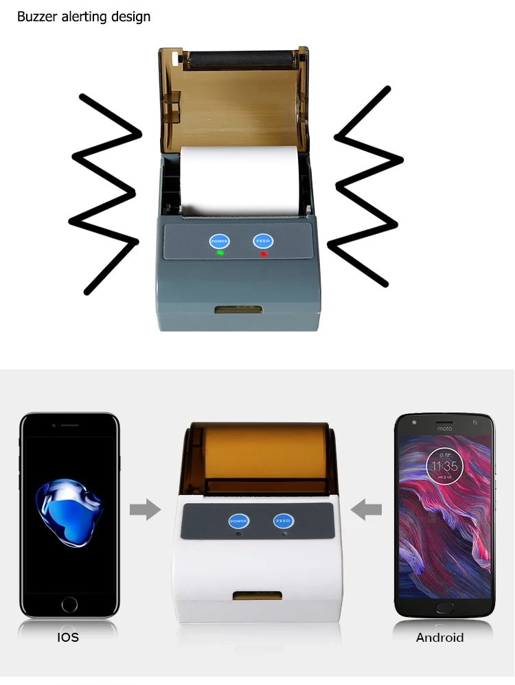 Недорогой портативный android Мини bluetooth printe беспроводной принтер этикеток/наклеек