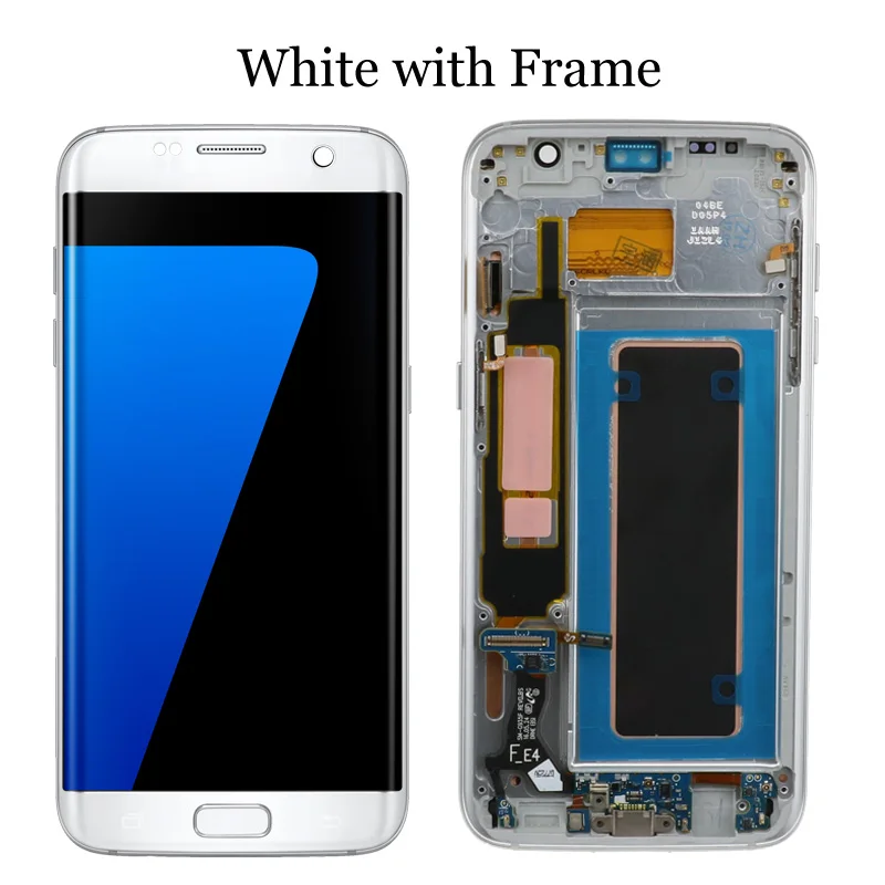 White with frame Супер AMOLED 5,5 ''дисплей с рамкой для SAMSUNG Galaxy s7 edge G935F ЖК-экран дигитайзер сборка+ сервисная посылка - Цвет: White with frame