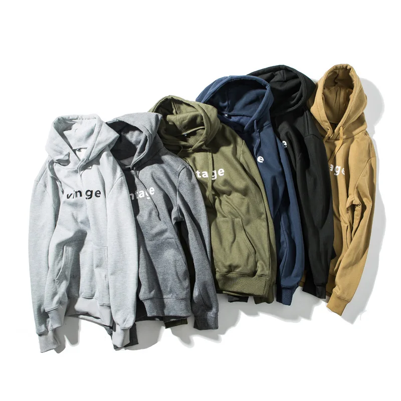 6 цвета Hoodies мужские осенние весенние винтажные толстовки с капюшоном Топы