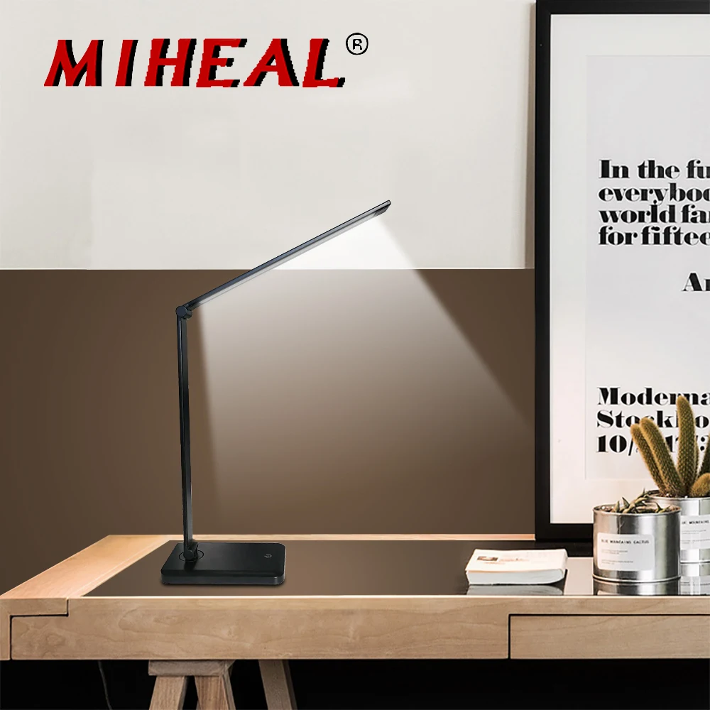 Светодиодный настольный настольная лампа USB/Беспроводное зарядное устройство