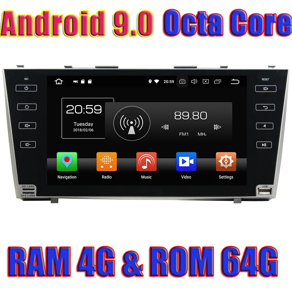 Автомагнитола wanобычно на Android 9 0 для Toyota CAMRY 2007 2008 2009 2010 2011 GPS навигация без DVD