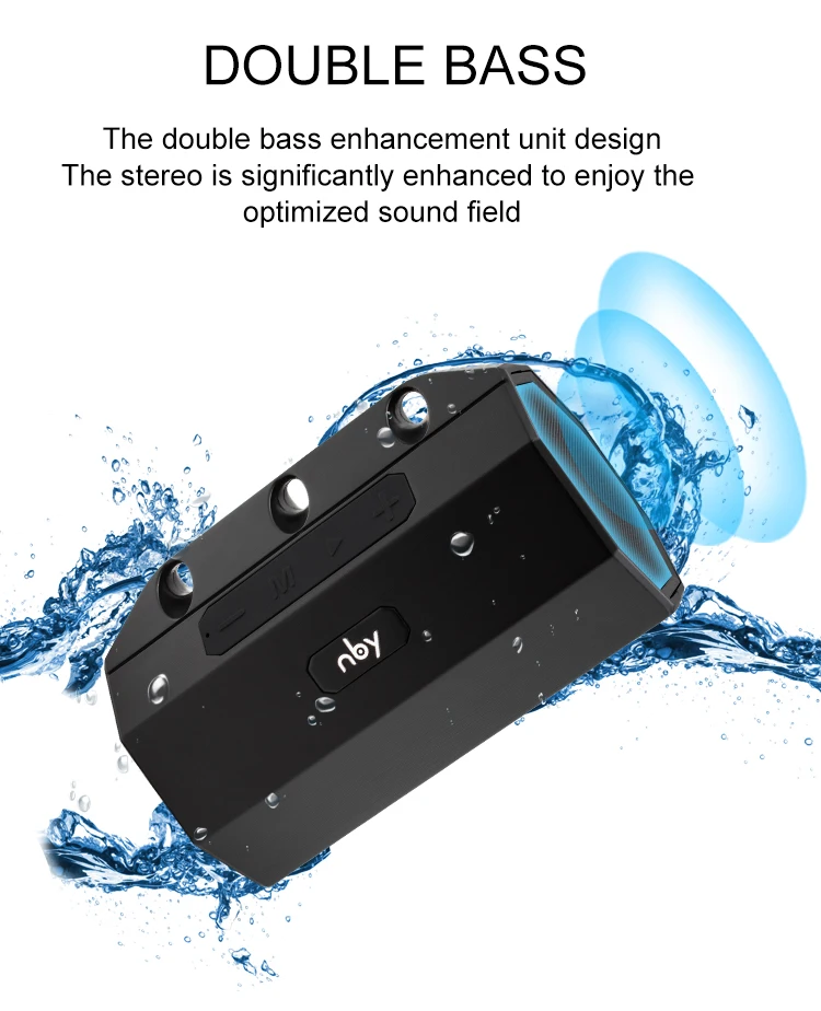 NBY 2290 Портативный Bluetooth динамик мини беспроводной динамик с микрофоном бас IPX6 Водонепроницаемый Открытый динамик Поддержка FM TF карта