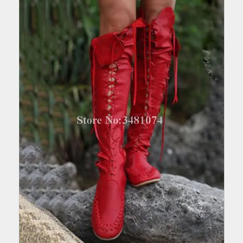 Новинка 2018 года модные женские сапоги до колена на плоской подошве в римском