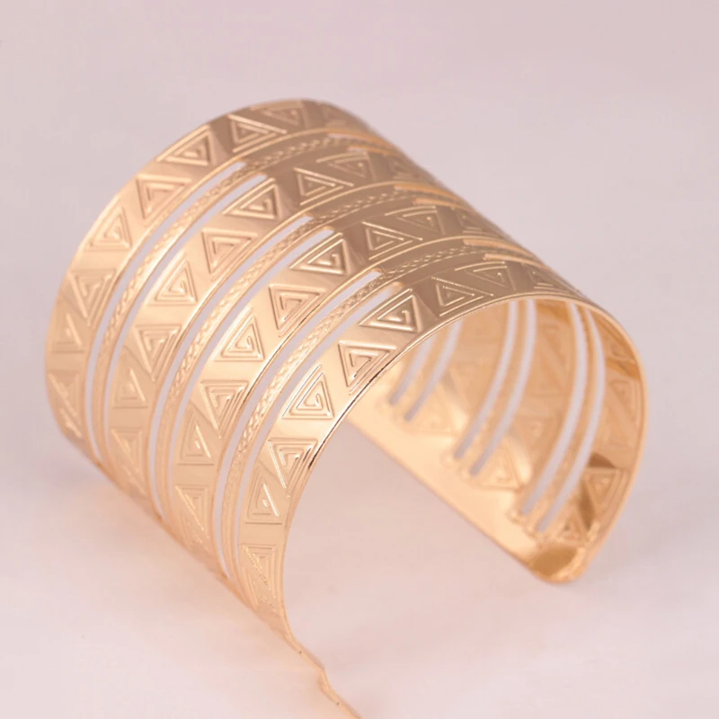 Женский Винтажный Браслет манжета Find Me открытый металлический широкий резной