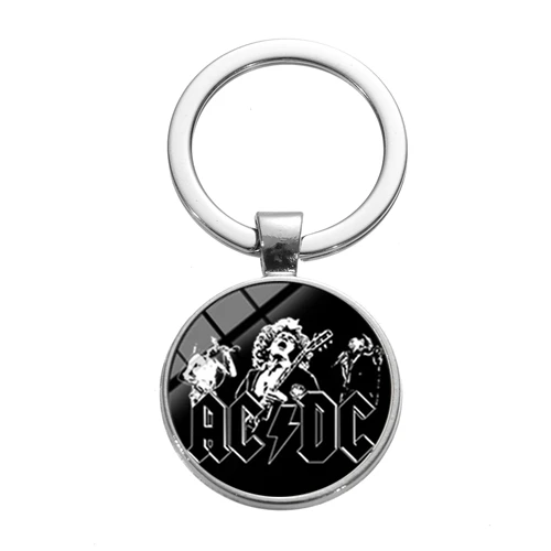 Style 8 SONGDA Pop Rock Band AC/DC брелок в стиле хип-хоп, панк, модный, с логотипом, с принтом времени, драгоценный камень, металлический автомобильный брелок, держатель для музыкальных фанатов Llaveros - Цвет: Style 8