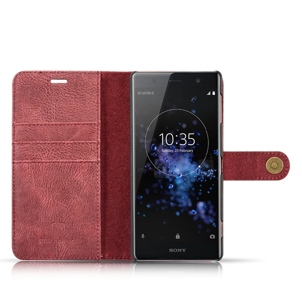 2 в 1, кожаный чехол-бумажник с откидной крышкой для sony Xperia XZ3 XZ2 XZ1 XZ XZS X, компактный чехол со слотом для карт, магнитный Ретро Чехол-держатель