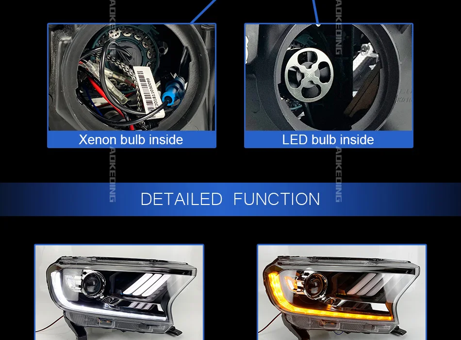 AKD Тюнинг автомобилей фары для Ford Ranger Эверест Endeavour должны светодиодные фары DRL ходовые огни биксеноновый луч противотуманные фары