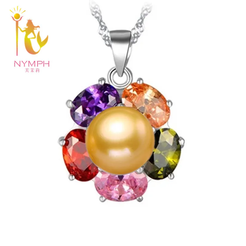 Женское ожерелье [NYMPH] колье-чокер из натурального жемчуга с подвеской белым