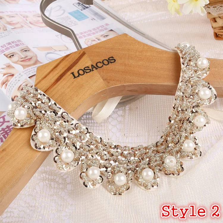 12 стилей Новое поступление стеклянный бисер искусственный воротник бант губы