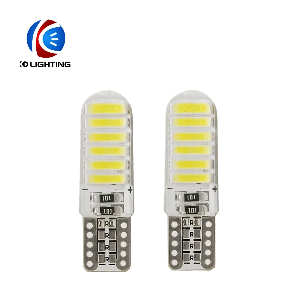 KD автомобильные аксессуары 10 шт. светодиодные лампы T10 7014 7020 12SMD кристальная