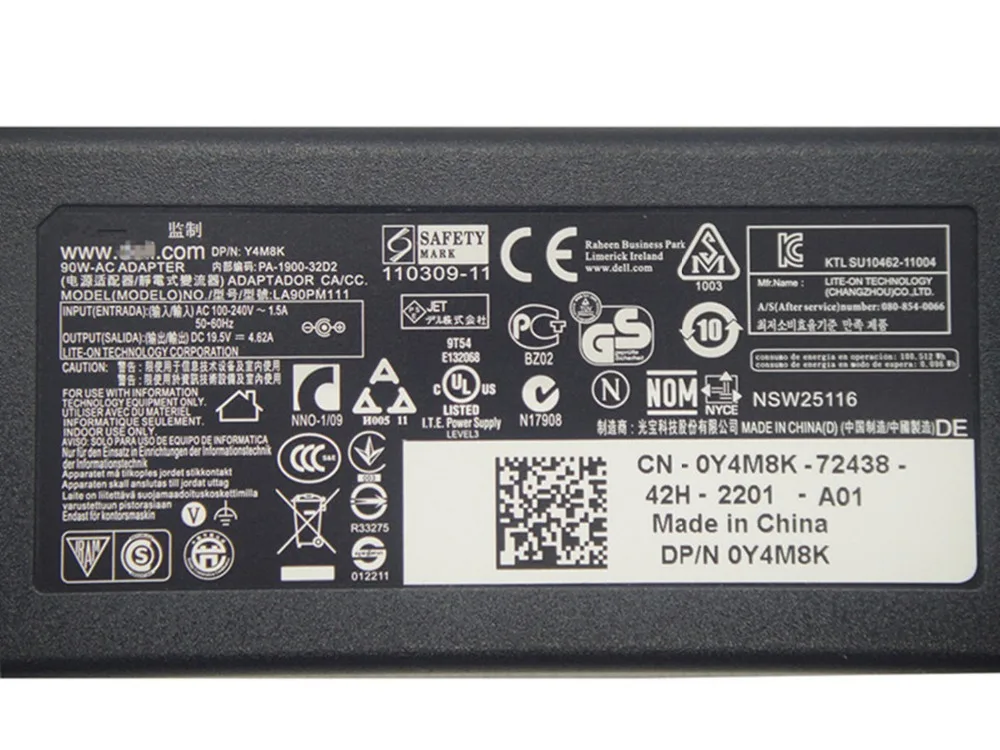 Оригинальное зарядное устройство для ноутбука 19 5 в 7 4 а 0*3330 мм 90 Вт Dell Latitude 00021