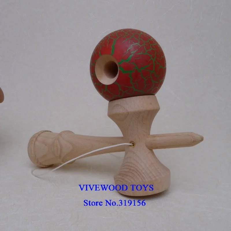 Дешевый бук Kendama для детей, изготовлен из натурального бука, кракле Kendama, металлические заклепки Ken с трещины краски Tama, жонглирование мяч
