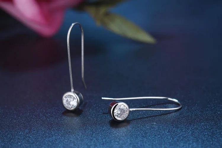 Женские серьги-подвески из серебра 925 пробы с фианитами | Украшения и аксессуары