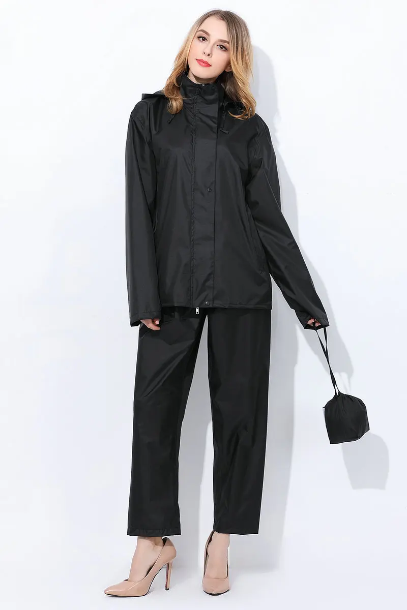 

New Fashion Men And Women Universal Raincoat Set Motorcycle Rain Coat Waterproof Rainwear Jacket With Rain Pants