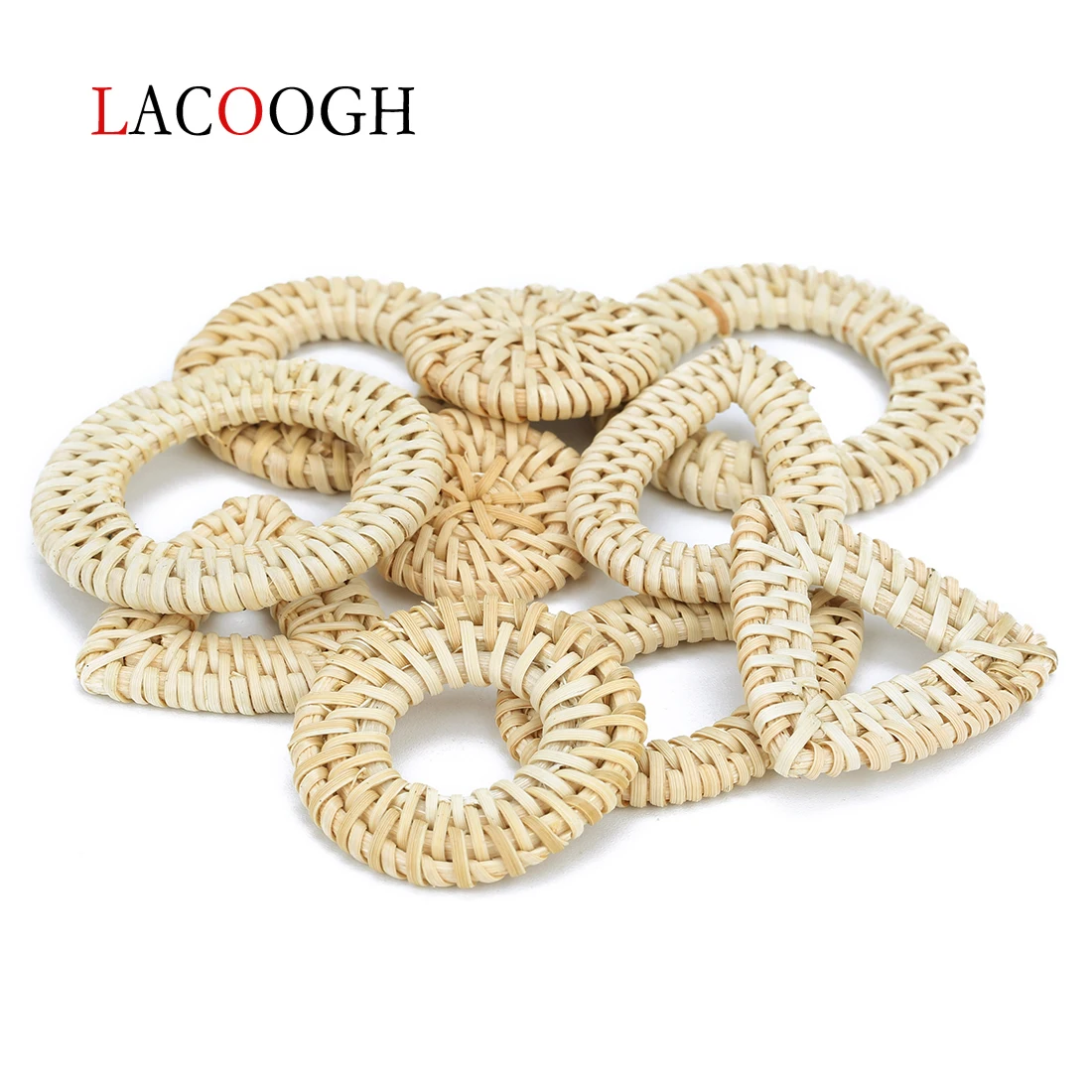 

2Pcs/lot 50mm 42mm 31mm 50x35mm Oval Round Shape Handmade Rattan Charm Connectors Diy Earring Jewelry Making Findings Components