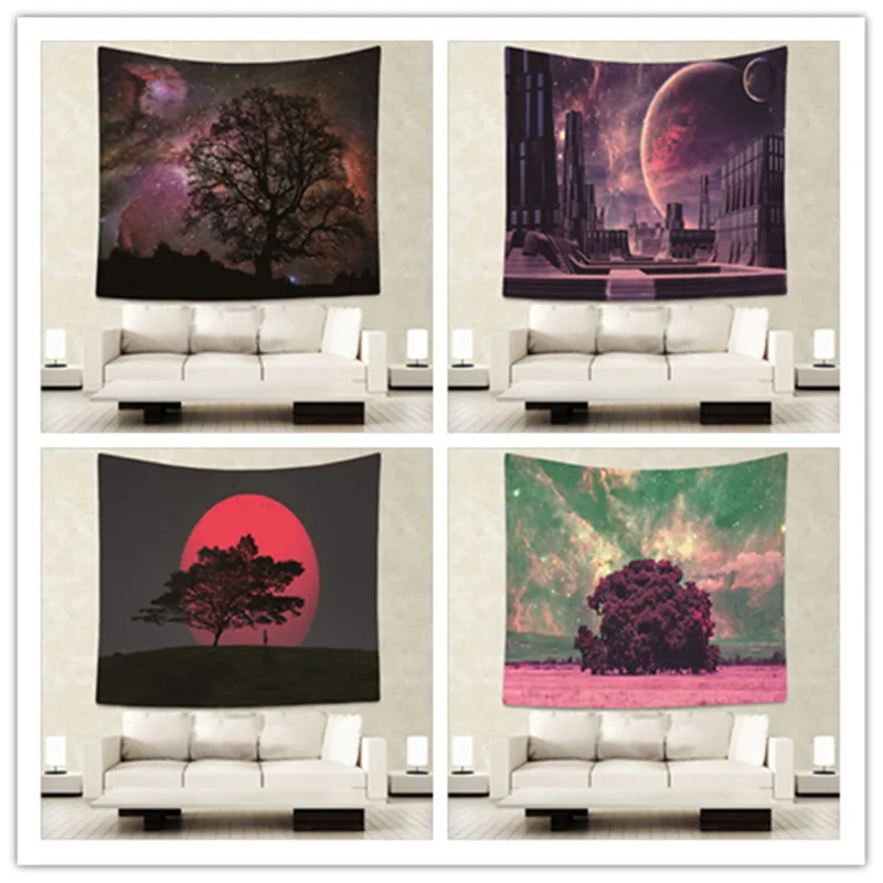 

Beautiful Night Sky Wall Tapestry Home Decorations Wall Hanging Forest Starry Night Tapestries For Living Room Bedroom