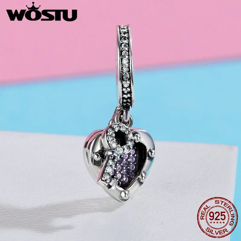 WOSTU лидер продаж настоящее 925 пробы серебряный ключ замок настоящая любовь