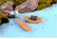 2pcs mini boat miniatures fairy garden ornament miniatures resin craft figurine terrariums doll house diy supplies
