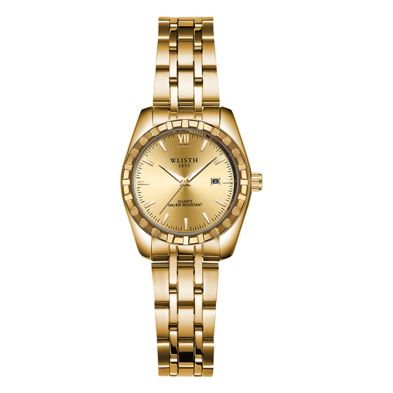Women All Gold Модные женские часы, мужские часы, роскошные золотые часы для влюбленных, милые водонепроницаемые часы из нержавеющей стали, relogio masculino reloj - Цвет: Women All Gold
