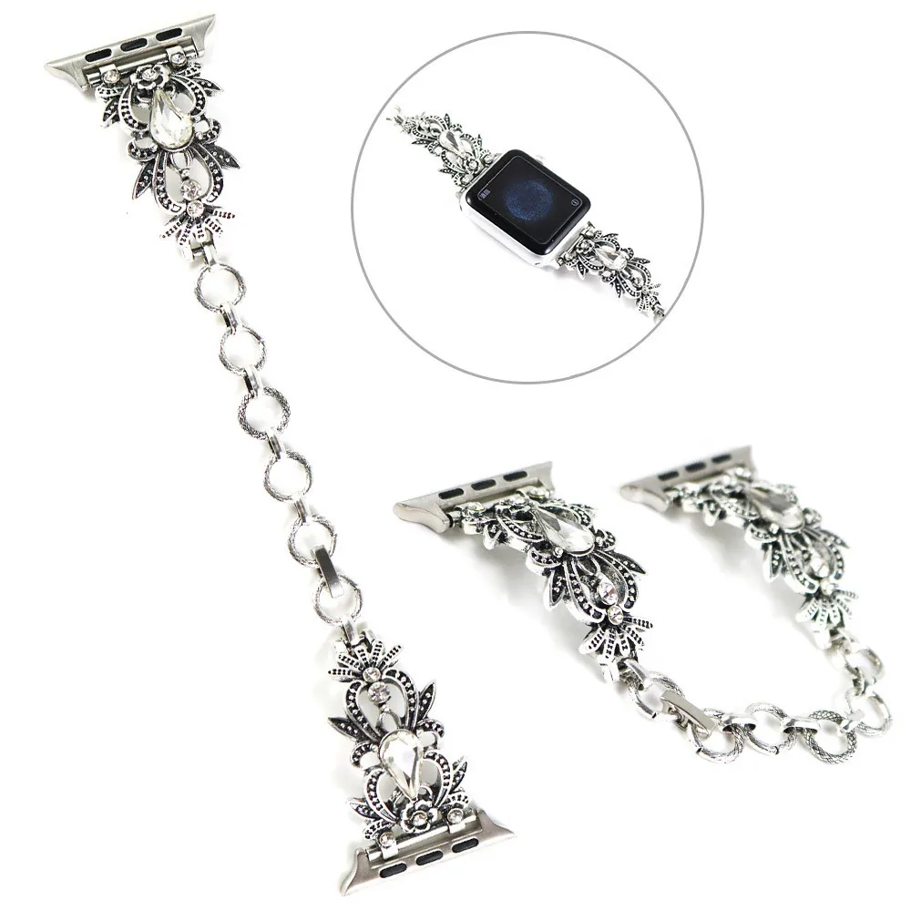 

Vintage Chain Stainless Steel Strap for Apple Watch Band Series 6/5/4/3/2/SE Exquisite Bracelet Belt for iWatch 44/40MM 42/38MM