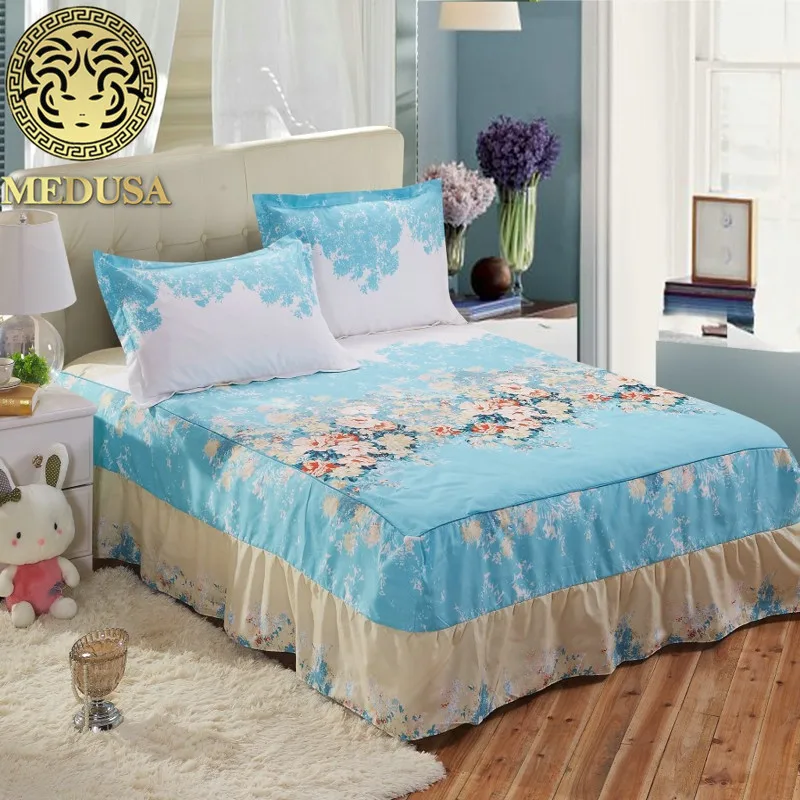 Медуза Кантри стиль потертый шик кровать юбка наволочки 3 шт. Комплект