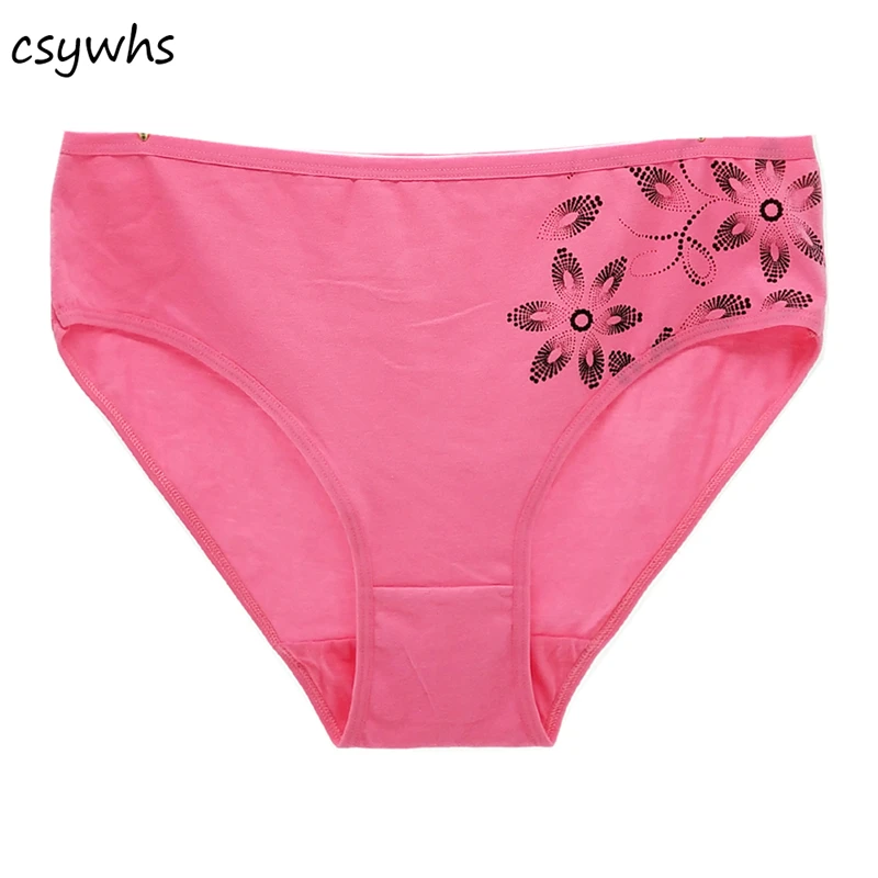 

CSYWHS Cotton Underwear Women Panties Plus Size Briefs Mid Rise Printing Panty Sexy Briefs Lingerie Big Size