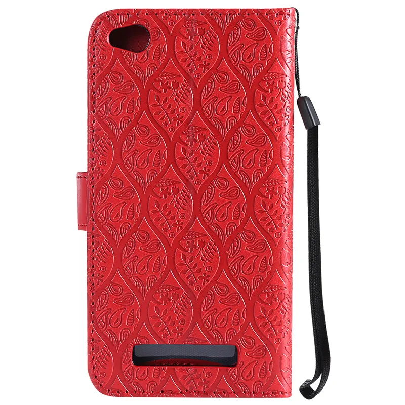 TopArmor для Xiaomi Redmi Note 5A случаях 3D ротанга цветок Тиснением Бумажник Чехол Флип PU