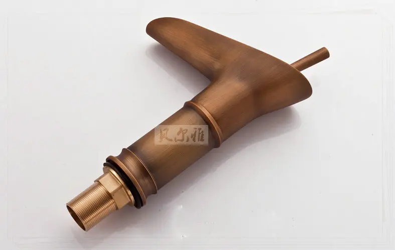 Antique Brass Centerest Bathroom Sink Faucet Waterfall Basin Mixer Tap bronze waterfall faucet | Строительство и ремонт