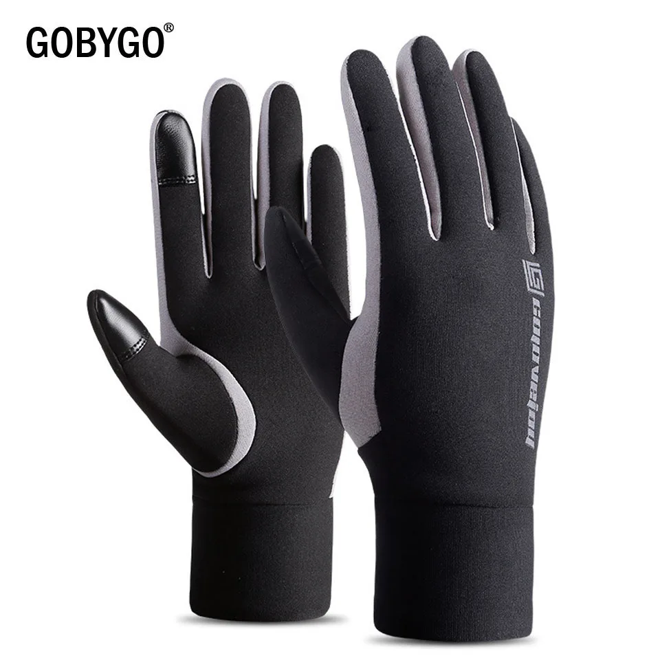 GOBYGO Спорт Полный Палец Велоспорт походные лыжные перчатки для мужчин женские непромокаемые ветрозащитные перчатки зимние теплые перчатки с сенсорным экраном