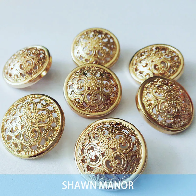 Распродажа 5 шт. золотых винтажных металлических кнопок для шитья костюма