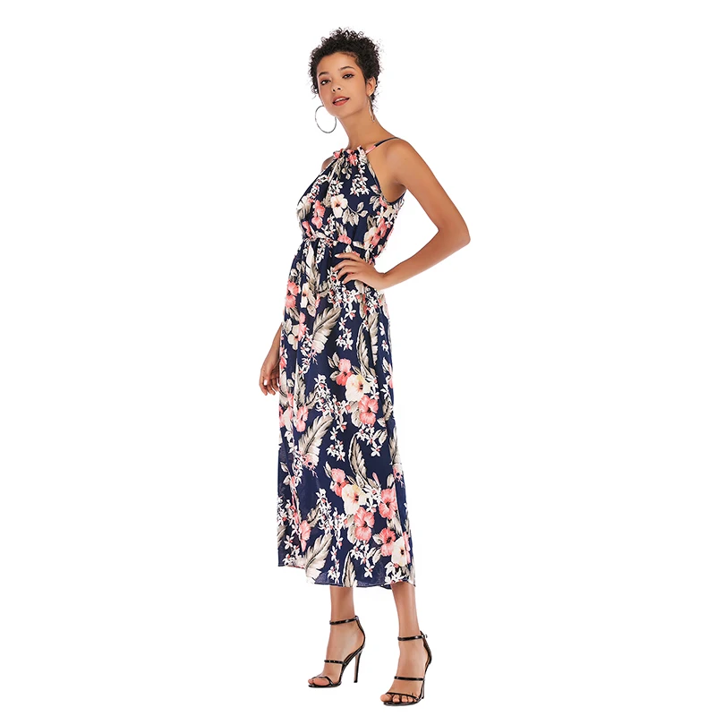 Шифоновое платье макси с открытыми плечами и открытой спиной|Женские платья| |