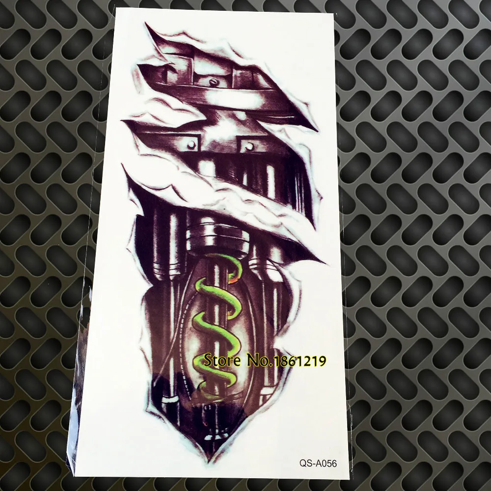 Водостойкая Механическая татуировка на руку в современном стиле Временные