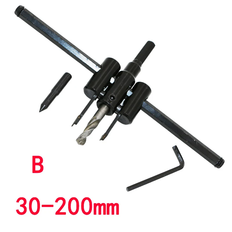 30 мм-200 мм Регулируемая Дерево Гипсокартон Круг Отверстия Сверла Биты Резца Пила