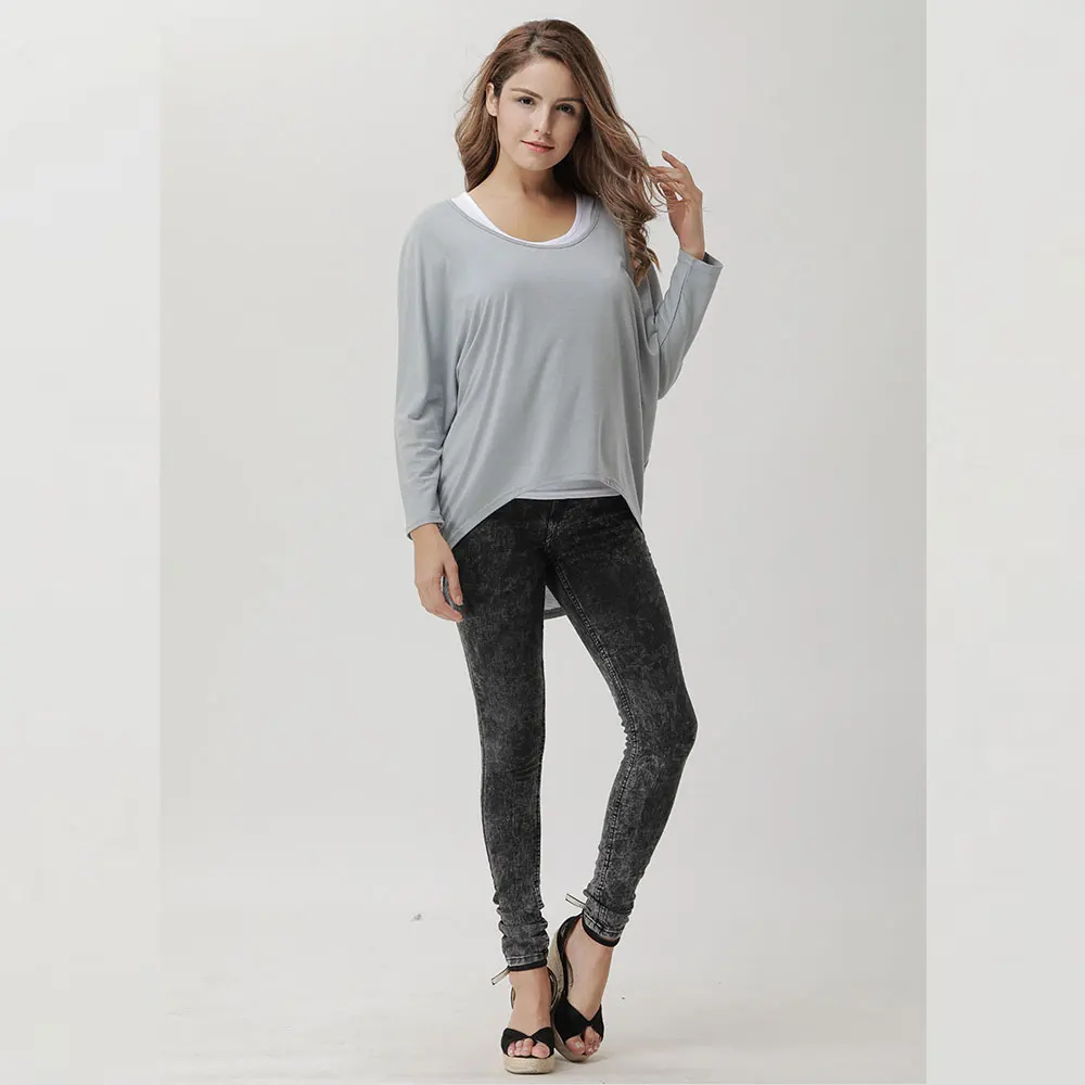 2019 Spring Womens Cotton Tee T Shirt Nine Quater Sleeve O-Neck T-shirts Tops Plus Large Size Female Tshirt 9 Colors New Arrival | Женская