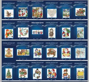 Набор для вышивки крестом, 14161828 дюймов, ветровые колокольчики Дед Мороз Санта, украшения для рождественской елки, 25 видов