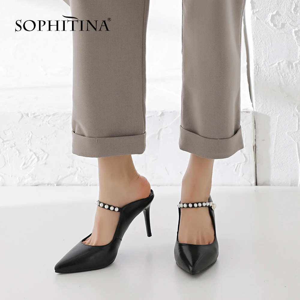 SOPHITINA пикантные элегантные женские туфли лодочки с острым носком на тонком