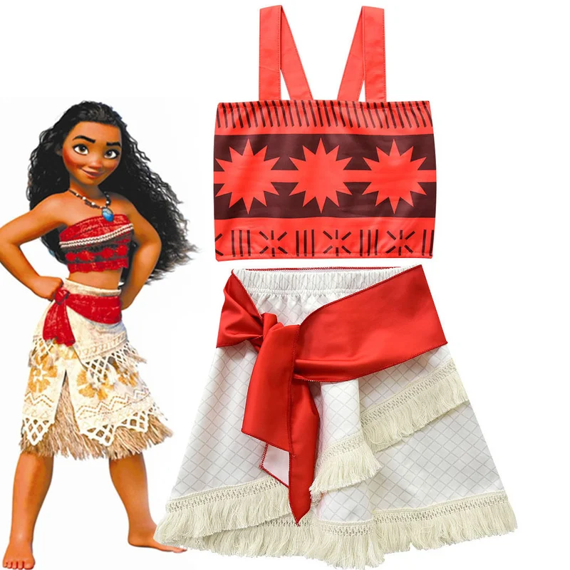 2019 Косплей Костюм принцессы Моаны для детей платье ваяна костюм с ожерельем