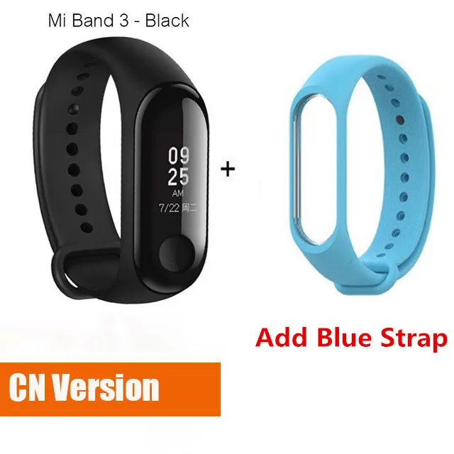 CN add Blue Xiaomi mi Band 3 умный фитнес-браслет трекер Смарт-часы браслет OLED тачпад монитор сна Пульс mi Band 3 - Цвет: CN add Blue