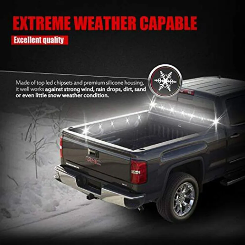

2pcs 60 inch LED Universal Truck Bed Lights White Lighting Kit Atmosphere Lamp Strips Waterproof for RV Boat Cargo Pickup
