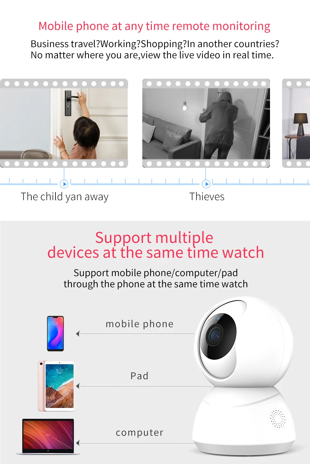 Lonsonho Смарт Wifi камера беспроводная IP камера Домашняя безопасность 1080P 2MP двухсторонний аудио детектор движения ночное видение Tuya Smart Life