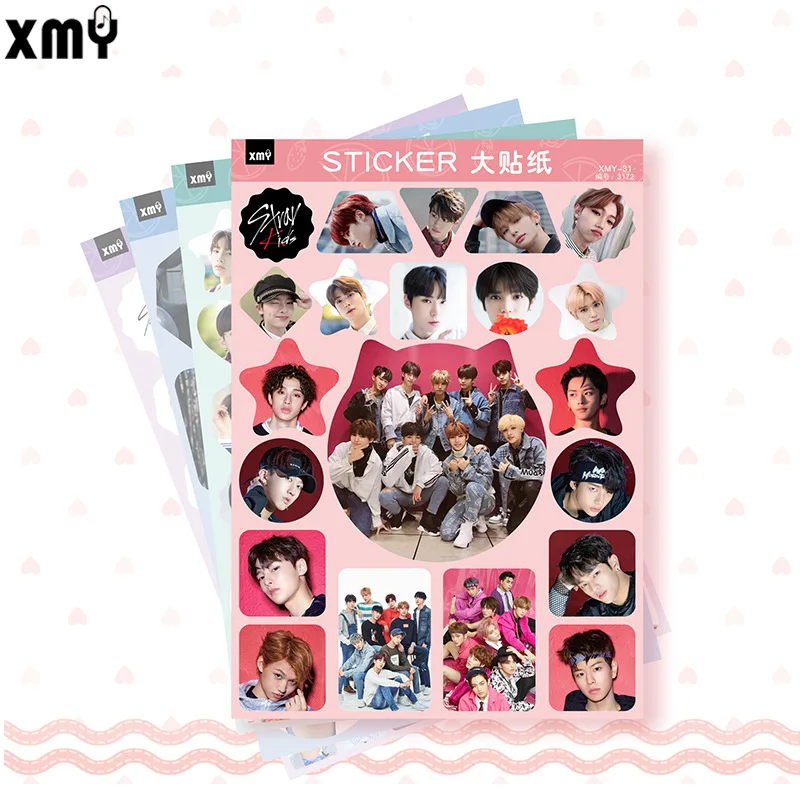 4 шт. Kpop Star NCT127 SEVENTEEN бродячие дети наклейки скрапбук альбом Дневник украшения MONSTA-X красный бархат веер подарочные принадлежности
