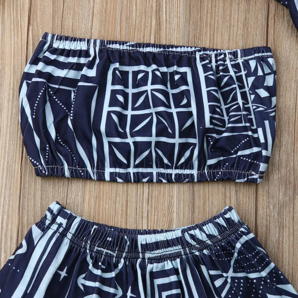 Pudcoco/Новинка летняя одежда для маленьких девочек в народном стиле топ с открытыми