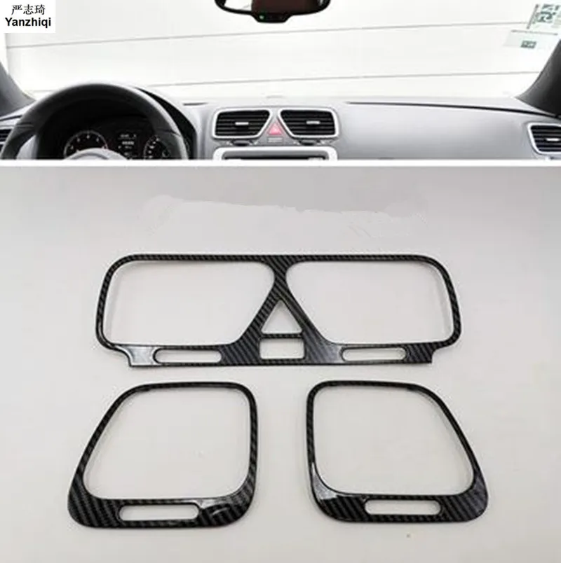 3 шт./лот панель из углеродного волокна ABS для приборов декоративная рамка