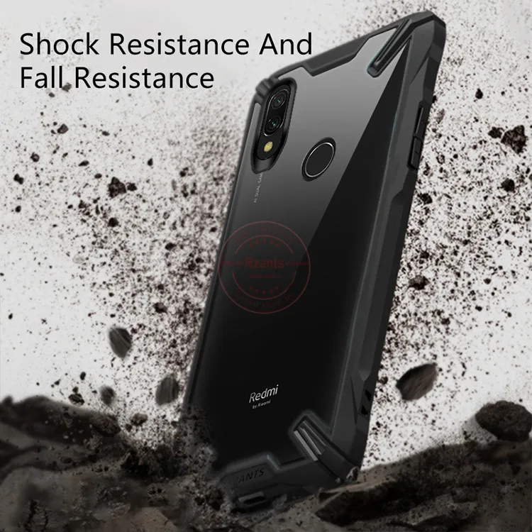Rzants чехол для телефона Xiaomi Redmi Note 7 Чехол кристально прозрачный жесткий противоударный усиленный угловой прочный тонкий Чехол
