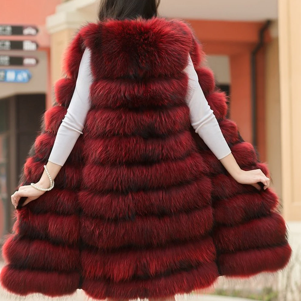 2018 Real Natural Fur Vest Women's Genuine Warm Leather Jacket Overcoat Girl's Coat V#03 | Женская одежда