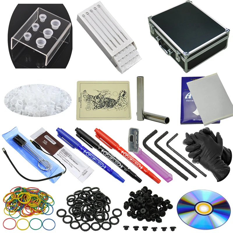 Наборы тату OPHIR для боди арта 2 ротационных машинки оборудование источник питания