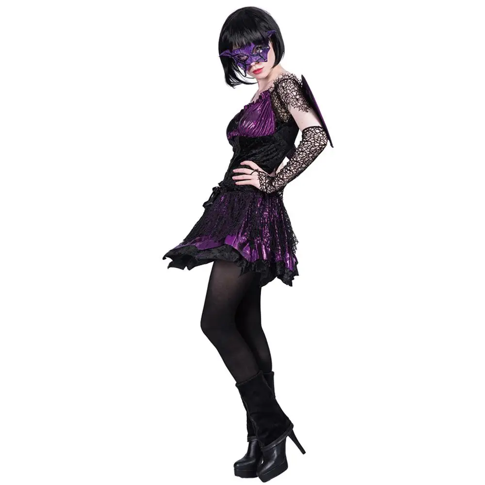 Женский костюм на Хэллоуин ангела злодея демона летучей мыши для взрослых|dress