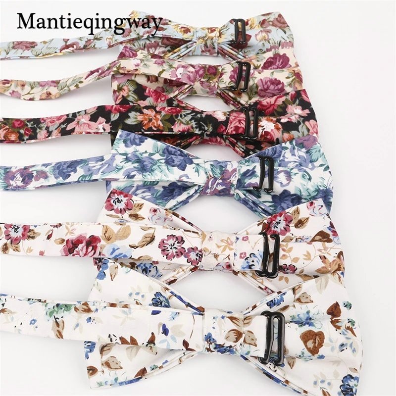 Мужской Хлопковый галстук бабочка Mantieqingway с цветочным принтом бабочка|Мужские