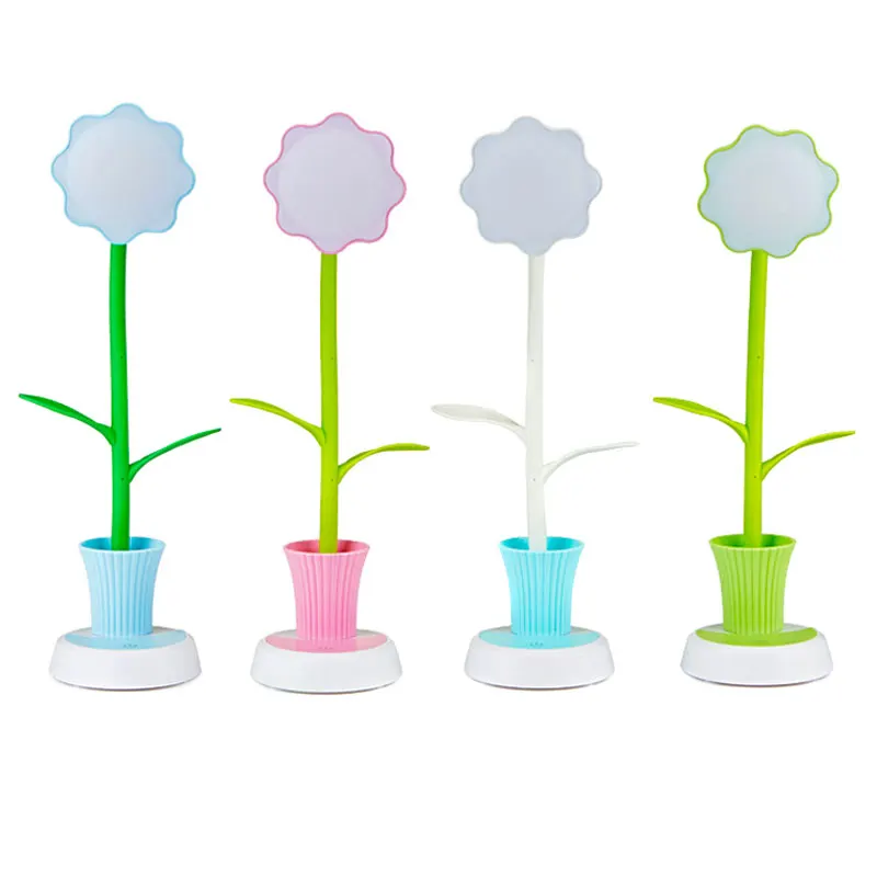 Светодиодный настольный светильник с держателем для ручек подзарядкой от солнца